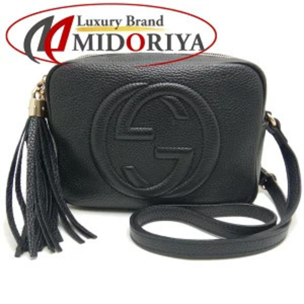 GUCCI Soho Disco Shoulder Bag Leather Black